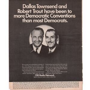 CBS Radio Network Magazine Advertisement 1968 Vtg Dallas Townsend Robert Trout